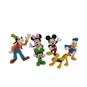 Disney Mickey Minnie Mouse Donald Goofy Pluto Action Figure Toy Cake Toppers Lot